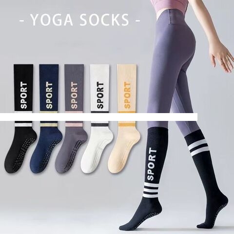 Long yoga socks Pressure socks sports non slip design to protect the calf can be customized logo Pilates socks