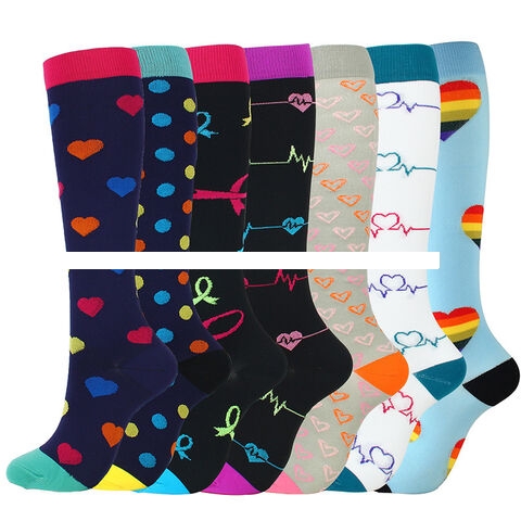 Men s plush cotton socks, double needle striped color blocking casual sports mid length socks