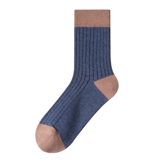 Men′s Socks Fashion High Quality Striped Cotton Socks Harajuku Retro Business Casual Mens Socks