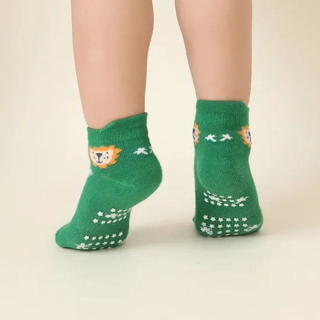 Wholesale 1-7 Years Old Combed Cotton Cartoon Children′s Socks Non-Slip Breathable Kids Cute Fall Prevention Baby Floor Socks