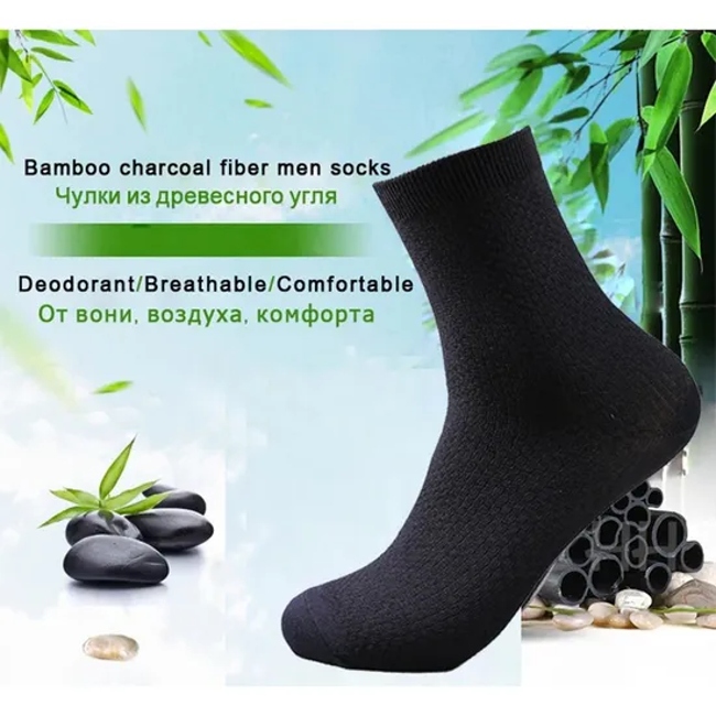 Men Bamboo Fiber Socks Compression Autumn Black Business Casual Socks Men Dress Socks