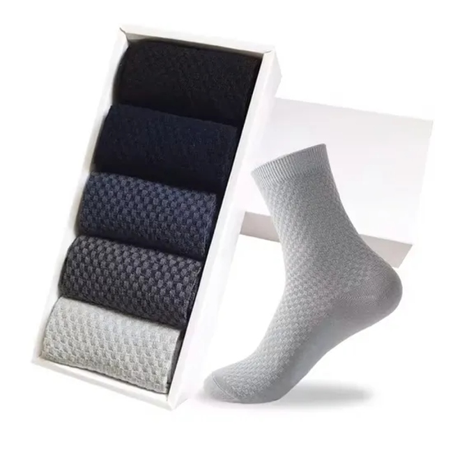 Bamboo Cotton Box Low MOQ Business Work Men Unisex Bamboo Fiber Custom Socks