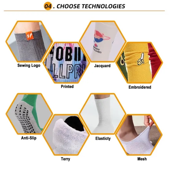 Wholesale Outdoor Breathable Athletic Crew Socks Custom Design Pattern Sports Socks