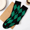 Diamond Plaid Long Socks Summer Sweat Absorbent Breathable MID-Calf Socks Ins Tide Casual Hundred Women′s Socks