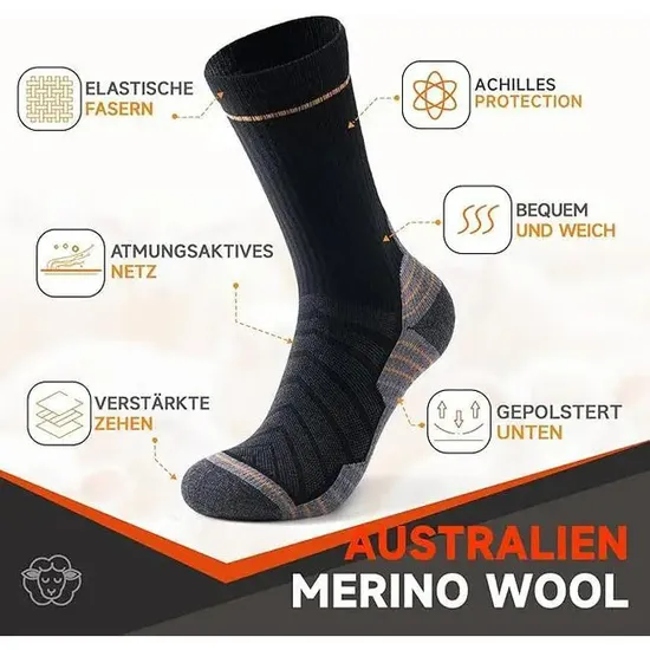 OEM Custom Professional Hiking Cushioned Athletic Socks Heavy Duty Work Boot Socks Thermal Merino Wool Socks