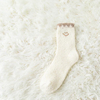 Autumn and Winter New Coral Velvet Socks Women′s MID-Calf Socks Smiley Embroidery Thickened Home Floor Socks Towel Socks
