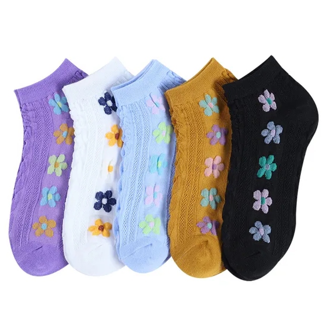 Short Socks Children Small Flower Women Boat Socks Ins Trend Retro Japanese Literature College Style Short Socks