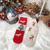 Christmas Gift Box Crystal Ball 2 Pairs Cute Cartoon Thickened Women′s Socks Bow Coral Velvet Home Floor Socks