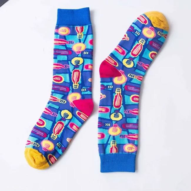 Personalized Jacquard Women′s Socks Fashionable Hundreds of Long Socks Ins Tide Niche Socks Sweat Absorbent Permeable Cotton Socks