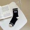Socks Women′s MID-Calf Socks Black White Ins Striped Women′s Socks Alphabet Sports Street Tide Socks