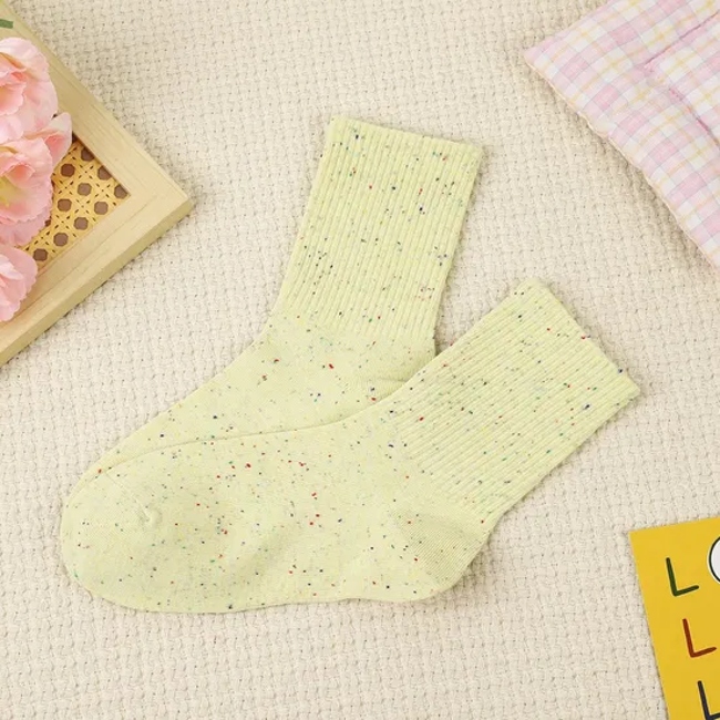 Autumn and Winter DOT Yarn Socks Women Sweet Thickened Warm MID-Calf Socks Stacked Socks MID-Calf Socks