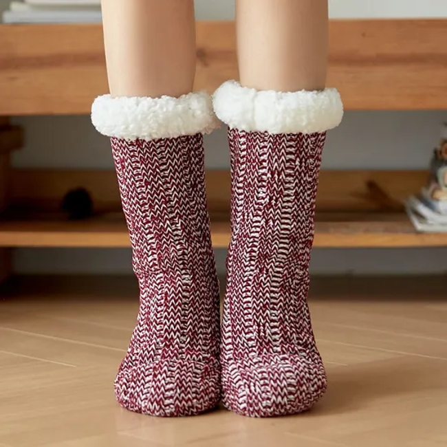 Floor Socks Women Adults Padded Home Legwarmers Sleep Christmas Socks Snow Socks Slippers Carpet Socks