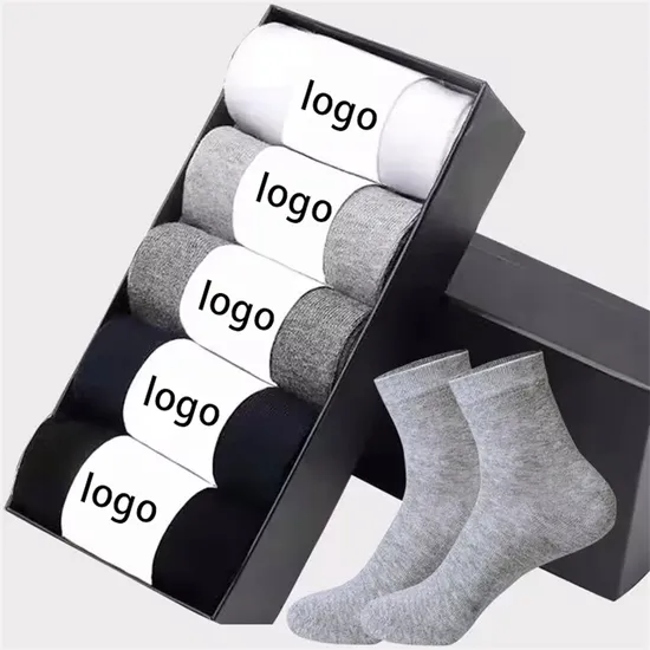 Business Manufacturer Comfortable Crew Simple Plain Color Sports Brand Men Dress Custom Socks