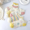 Summer Thin Breathable Short Socks Girls Day Dopamine Colorful Smiley Cute Invisible Short Socks Female Socks