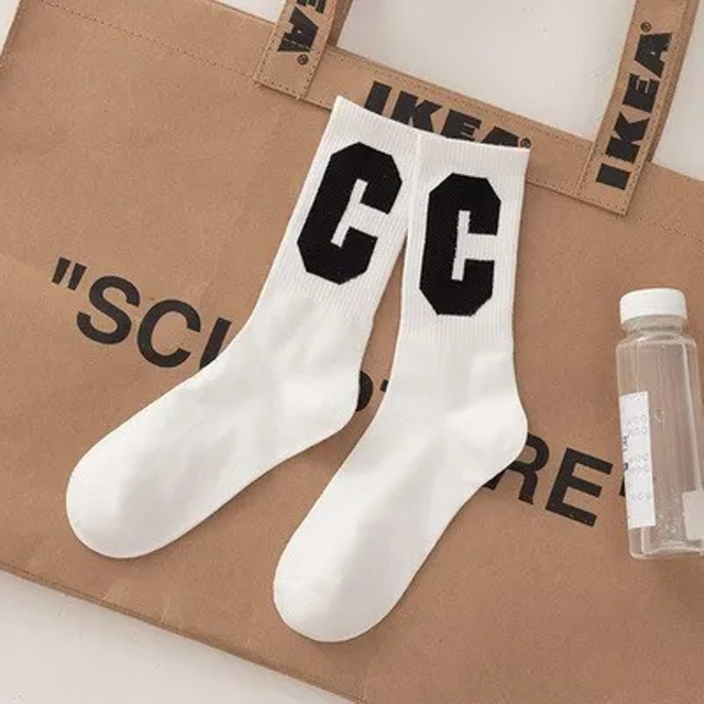 Big C Letter Medium Cotton Socks Winter Pile Socks Spring and Autumn Thin Korean Long Socks Women Socks