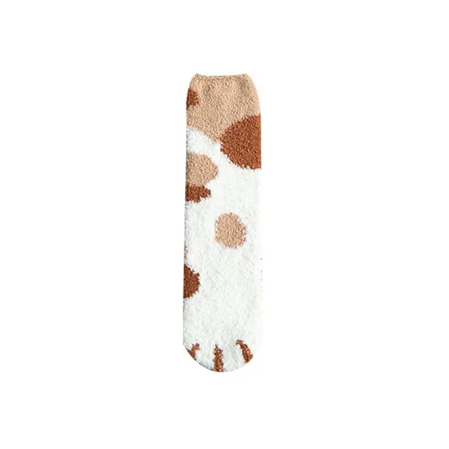 Womens Fuzzy Winter Warm Fluffy Soft Slipper Home Sleeping Cute Coral Velvet Socks Dog Cat Animal Socks Gifts