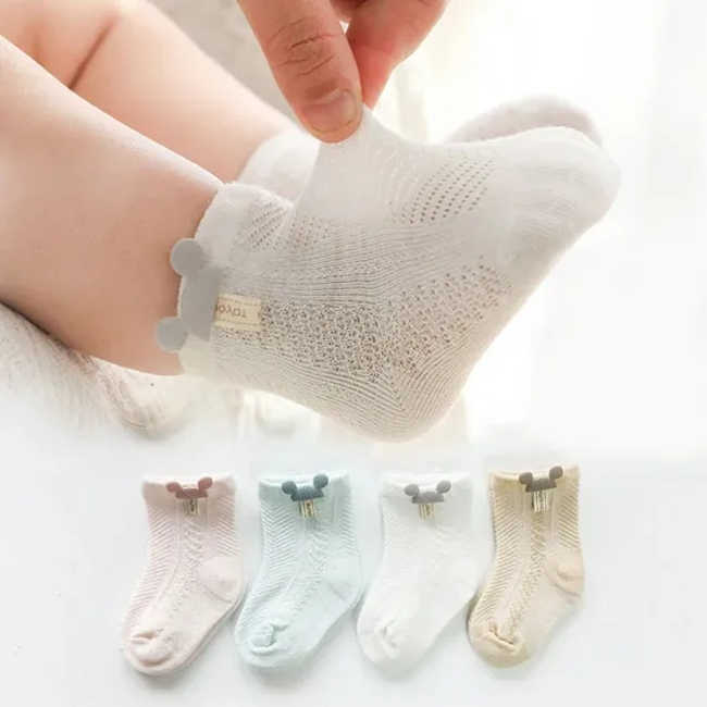 Summer Breathable Cozy Cotton Baby Girl Socks Newborn Baby Socks Cartoon Cute Infant Short Tabi Toddler Socks