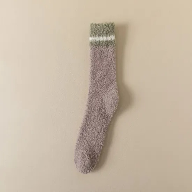 Fashion Dress Business Men Cozy Socks with Stripes for Winter Warm and Fashion Fuzzy Socks Crew Socks