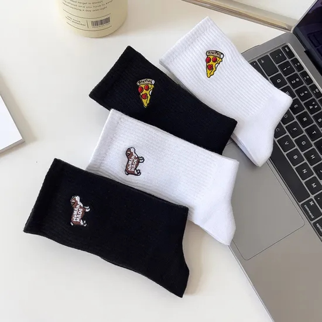 Human Made Pizza Embroidered Socks