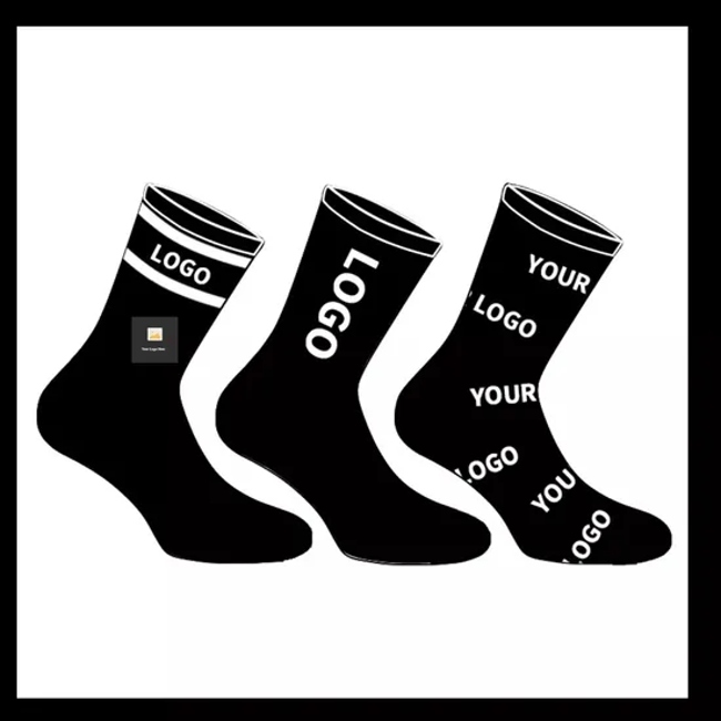 High Quality Manufacturer Cheap Direct Factory Custom Cotton Print Crew Socks Custom Embroidery Designer Sports Sock Custom Logo Socks