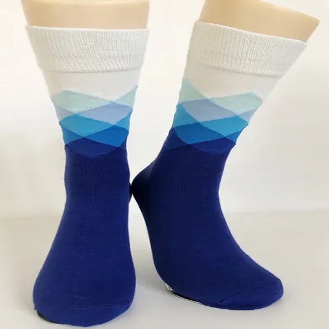 Men Fashion Custom Design Jacquard Soft Cotton Socks