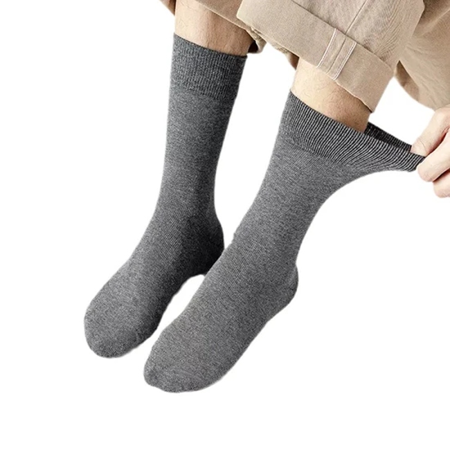 Seasonal Plus Big Size 45-50 Solid Color Sweat-Absorbing Cotton Men′s Grip Socks