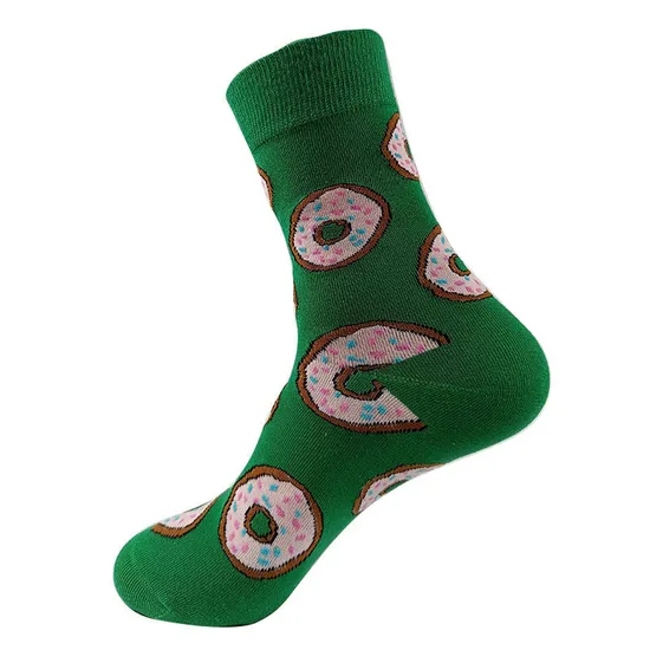 Wholesale Good Quality Custom Logo Men and Women Colorful 100%Cotton Dress Tube Happy Crew Fruit Sock
