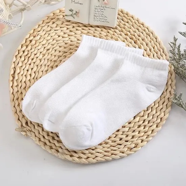 Socks Solid Color Double Needle Men′s Cotton Socks Wholesale Sweat Absorption and Deodorization Business