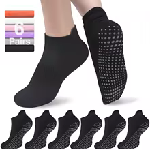 distributor Women Yoga Socks Sports Anti Slip Silicone Fitness Professional Training Running Pilates Protecting Heel Ear Short 