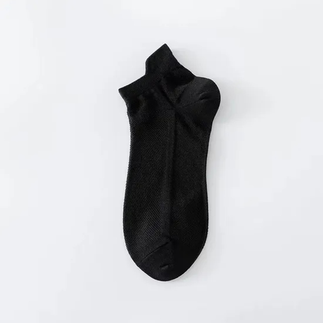 Men′s Summer Thin Sweat-Absorbing and Anti-Drop Heel Socks, Solid-Color Cotton Socks, Sports Mesh Breathable Low-Top Men′s Short Socks