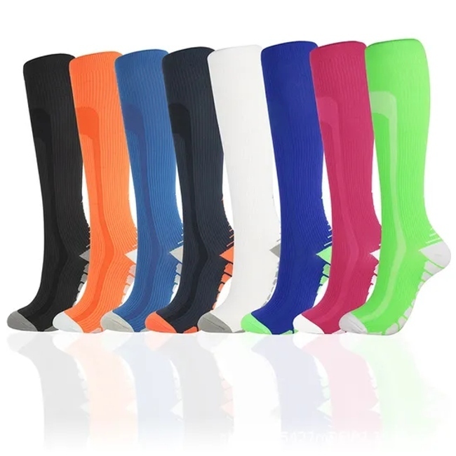 Sports Knee High Compression Socks Men Cycling Fitness Work-out Gym Running Football Soccer Custom Design Socks