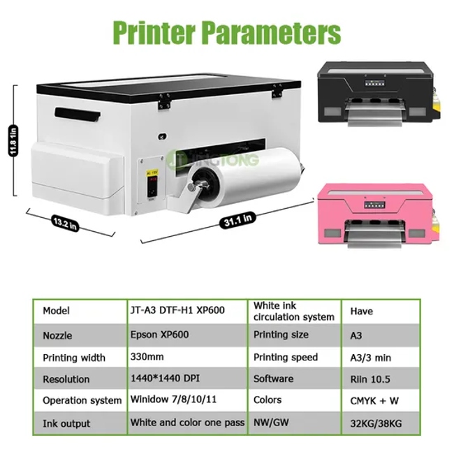Wholesale Business Best T Shirt Printing Machine A3 XP600 Dtf Film Transfer Printer for Clothing Prints
