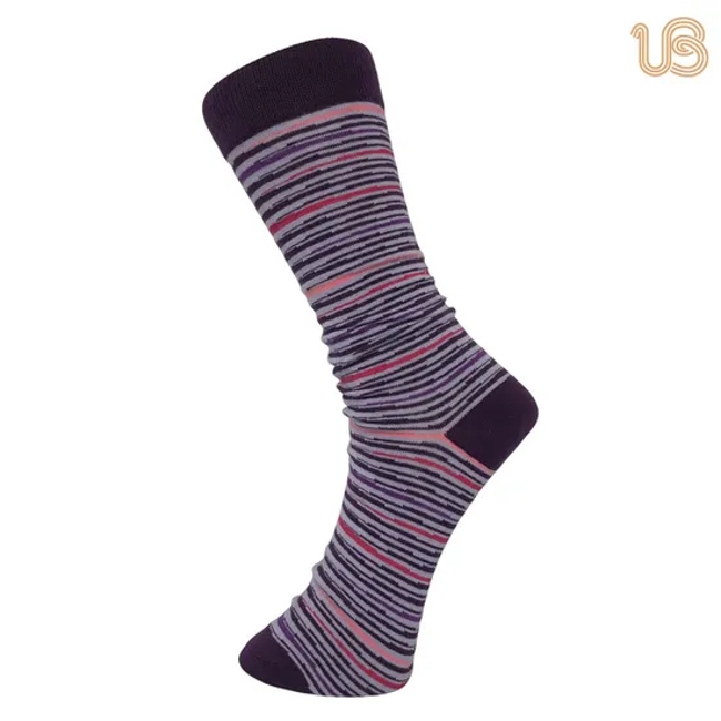 Men′s Stripe Dress Sock with Custom Pattern