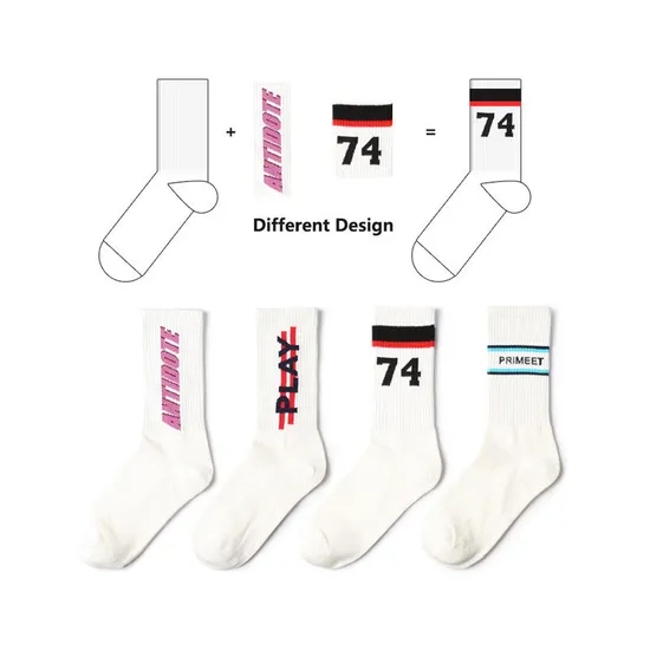 Xianghui Embroidered Compression Athletic Crew Unisex Flat Terry Custom Logo Sports Socks