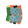 Antibacterial Soft Breathable High Elastic Cotton Colorful Aop Happy Design Men Ankle Crew Socks