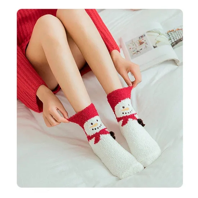 Socks Fuzzy Fluffy Cotton Knit Crew Xmas Christmas Socks