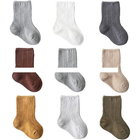 Baby Socks Cotton Ankle Crew Sock with Grip Non Slip Non Skid Soles for Newborn Infant Toddlers Unisex Baby Kids Months