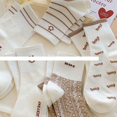 Hot Sell Korean Fashion Cute Style Women s Socks Custom Solid Cotton Crew Socks For Wholesale