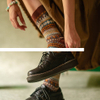 High Quality Fashion Men s Breathable Deodorant Cotton Knitted Crew Socks Custom logo Ethnic Style Unisex Socks