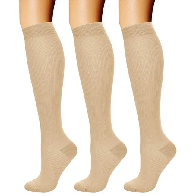 Charmking Custom Logo Hot Selling Compression Socks for Women Ladies Men Unisex Best Support for Athletic Running Cycling Sports