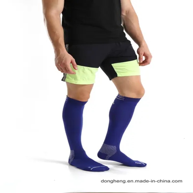 Cotton Compression Graduated Support Knee-High Purple Jacquard Socks for Men&Women