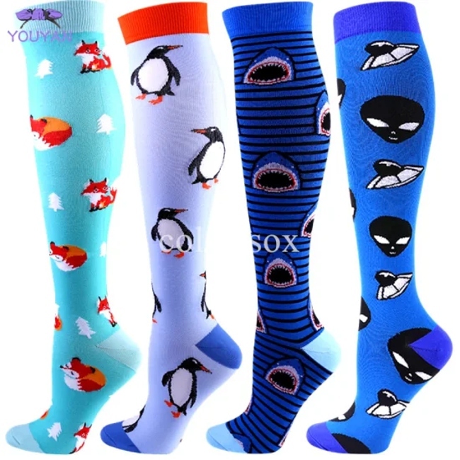 Compression Socks Funny Animal & Alien Socks Running Men Women Compression Socks for Medical, Edema, Diabetes, Varicose Veins