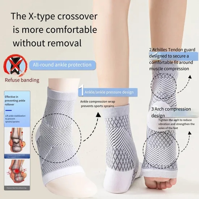 X-Shaped Compression Ankle Socks for Ankle Protection and Comfort