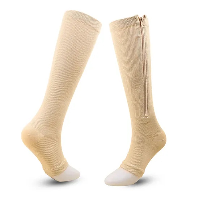 Hot Selling Customized Pattern Funny Compression Socks Wholesale Price Unisex Knee High Sports Stockings