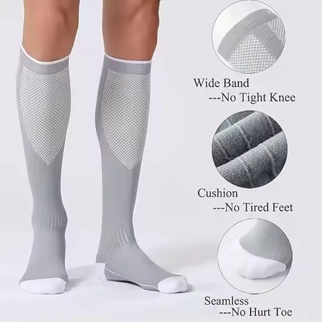 Custom Knee High 20-30mmhg Circulation Support Sports Compression Socks Breathability Personalized Compression Socks