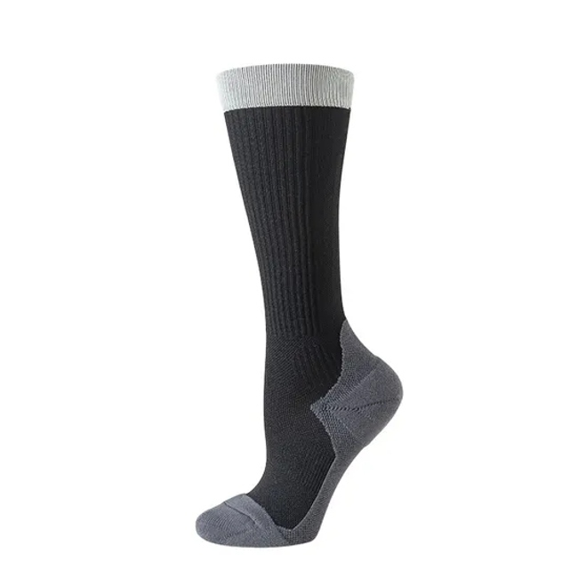 Customized Logo Sports Pressure Socks, Looped Socks, Sweat Absorbing and Odor Resistant Running Compression Socks, Women′s Calf Socks