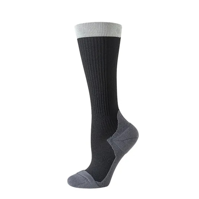Customized Logo Sports Pressure Socks, Looped Socks, Sweat Absorbing and Odor Resistant Running Compression Socks, Women′s Calf Socks