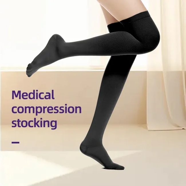 Medical Post Surgical Socks Length Socks with Toe Coverage Post Recovery Surgical Varicose Veins Thigh High Pressure Medical Grade Socks Compression Garments