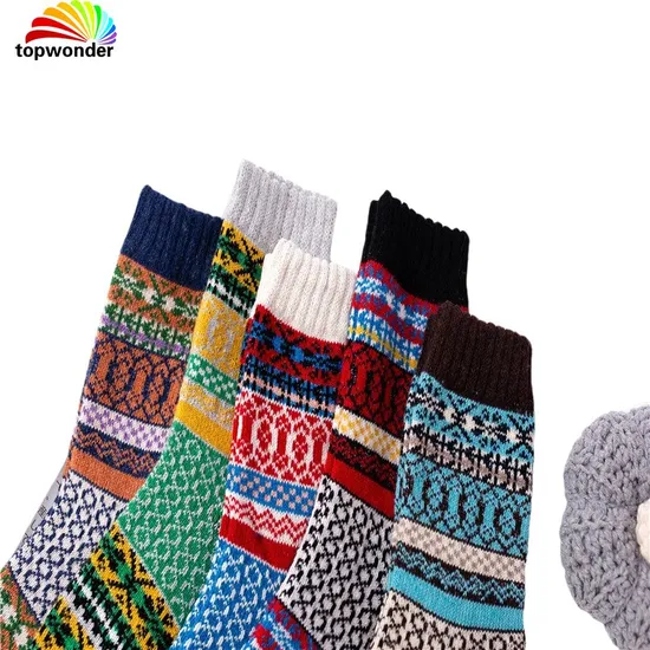 Customize and Wholesale Winter Vintage Thick Thermal Terry Sock in Many Colors and Designs