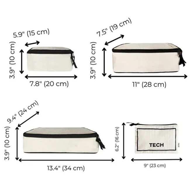 Wholesale Custom Logo Fashion Lightweight Luggage Compression Organizer Packing Cubes Travel Bag